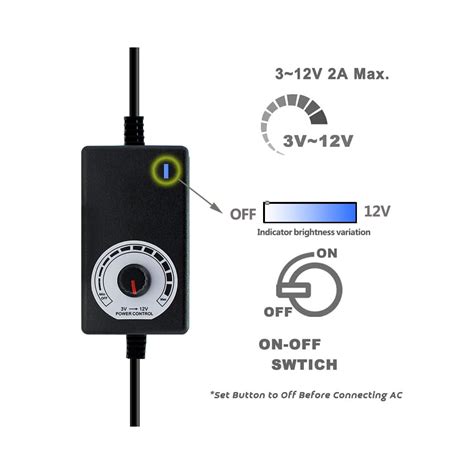 Delinx 12V Fan Power Supply with Speed Controller - India | Ubuy