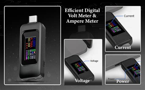 USB Digital Tester Type-C Voltmeter Multimeter Voltage and Current ...