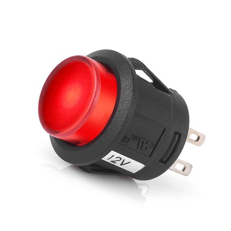 12V 20A Waterproof Lighted Round Rocker Button LED Switch 4– UNIQKART