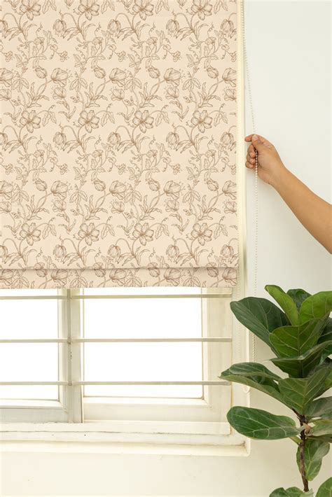 French Farmhouse 100% Customizable Cotton floral blind for living room