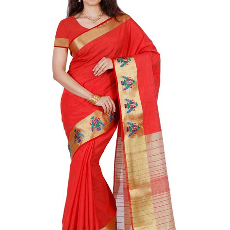 Mimosa Womens Tussar Silk Saree Kanjivaram style Maroon Color – http ...