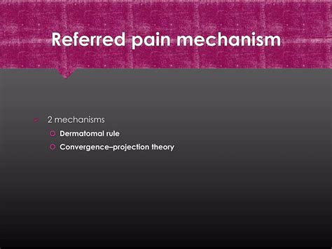 Referred Pain (Physiology Seminar) | PPTX - mechanism of referred pain