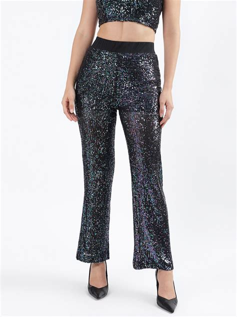 Shop Centre Stage Women Multi Embellished Flared Trouser Online ...