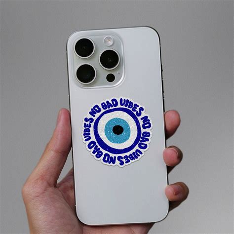 Buy Evil eye - No Bad Vibes Glitter Sticker Online | Glitter Stickers ...