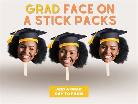 Buy Custom Graduation Face on a Stick Custom Graduation Party Decor Big ...