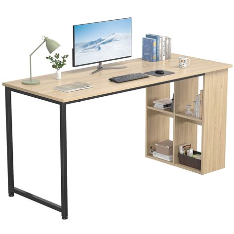 Homfio 47.2'' Computer Desk with Storage Shelves, Modern Home Office ...