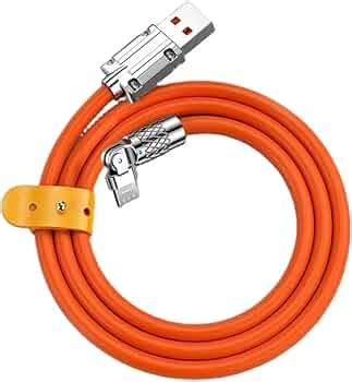 180 Rotating Fast Charge Cable,120w Fast Charge Silicone Unbreakable ...