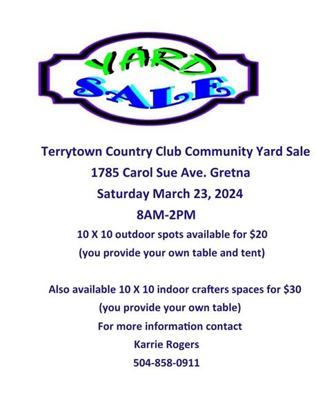 TCC Garage Sale, 1785 Carol Sue Ave, Terrytown, LA, 23 March 2024 ...
