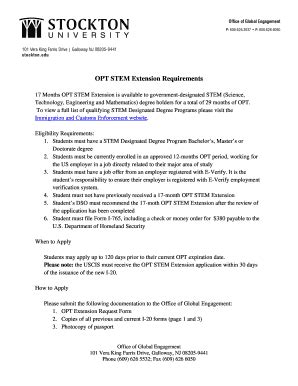 Fillable Online intraweb stockton Stem Opt Extension Request Form ...