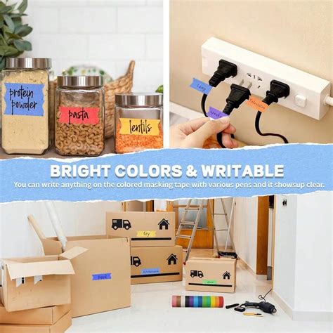 12PCS Colored Masking Tape, Colored Tape For Kids Art Supplies, DIY ...