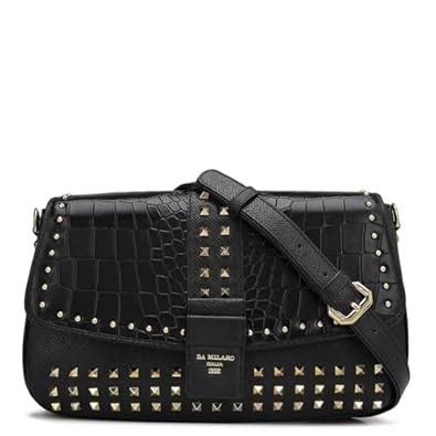 Da Milano Women's Leather Shoulder Bag - Black : Amazon.in: Fashion