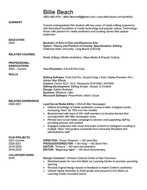 COTA Resume 2 | California State University Long Beach