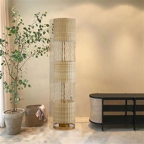 This Unique design handcrafted rattan floor lamp, is a beautiful ...