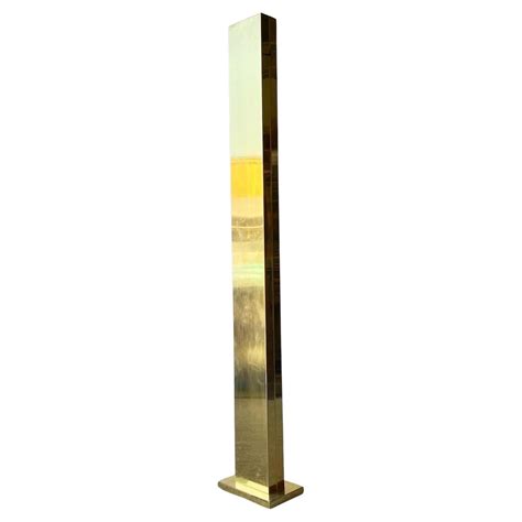 Mid Century Modern Gold Pillar Floor Lamp at 1stDibs