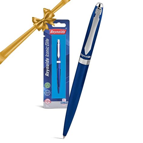 Reynolds Metal Iconic Elite Navy Blue Pen | Premium Twist Pen for ...