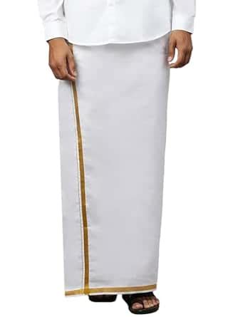 Buy RAMRAJ COTTON Men SIngle Layer Adjustable Velcro Pocket Dhoti ...