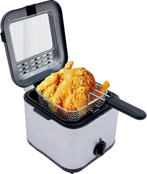 Amazon.com: Electric Deep Fryer With Basket,Small Fryer Stainless Steel ...
