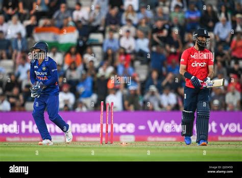 Mo' power to Aaron: Moeen Ali is bowled by a full and fast inswinging delivery at Old Trafford, 2014