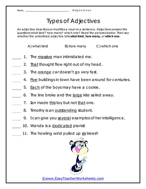 Worksheets With Adjectives Printable Exercises For Seniors