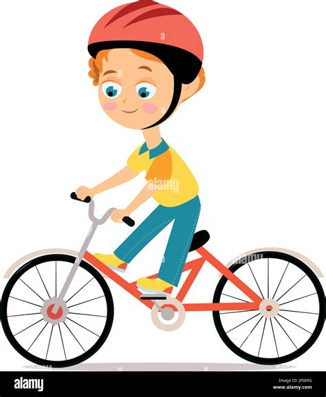 Kids Riding Bikes Cartoon