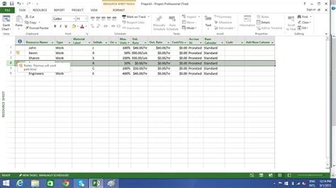 Image result for Resource Sheet in MS Project