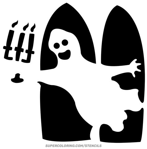 Flying Ghost Stencil | Free Printable Papercraft Templates