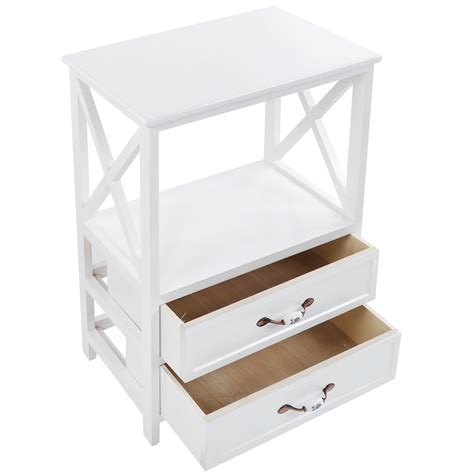 Buy EECOO Home Furniture,Night Table with 2 Drawers Storage Shelf ...