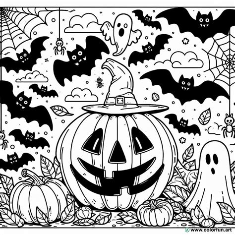 Artistic coloring page for adults with a Halloween theme Download or ...