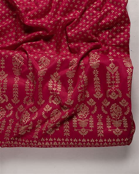 Chanderi Fabric - Buy Screen Printed Chanderi Fabrics Online | Fabriclore