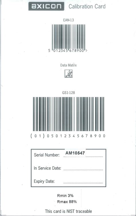 Barcode verifier accessories - Barcode Test