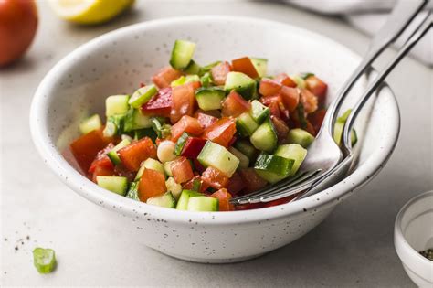 Chopped Tomato and Cucumber Israeli Salad Recipe