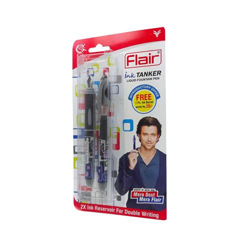 Flair ink Tanker Model: 12832 Black color body with Grey color clip ...