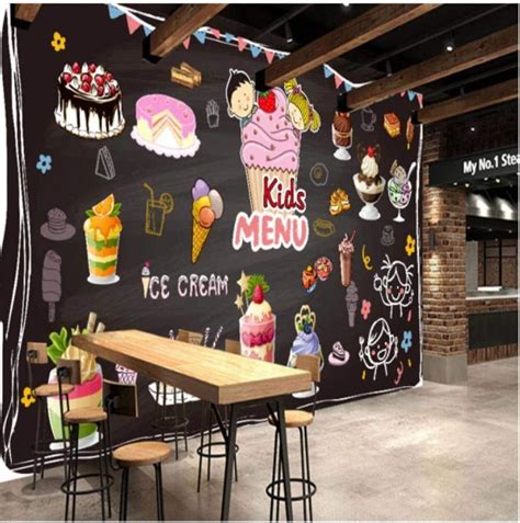 Photo Wallpaper 3D Bakery Cake Shop Ice Cream India | Ubuy