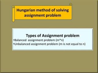 Image result for Balanced Assignment Problem