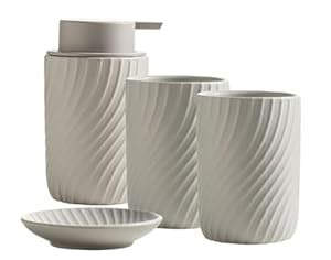 FabSeasons 4 Pieces concave/Convex Design Bathroom/Toiletry Accessory ...