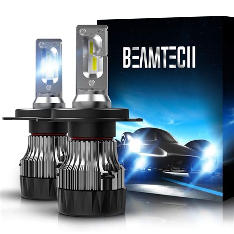 Buy BEAMTECH H4 LED Bulbs, 10000LM 60W 6500K Extremely Super Bright ...