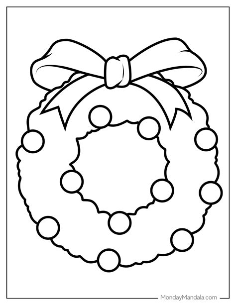33 Christmas Wreath Coloring Pages (Free PDF Printables) | Colori di ...