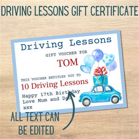 Image result for Driving Lessons Gift Voucher Template