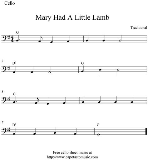 Beginner Cello Music Sheets Printables