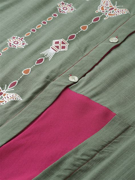 Neerus Grey Abstract Printed Rayon A-Line Kurta for Casual Women ...