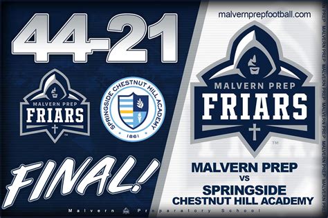 Malvern Prep (PA) Football Team. Home to the Friars 2018 Schedule