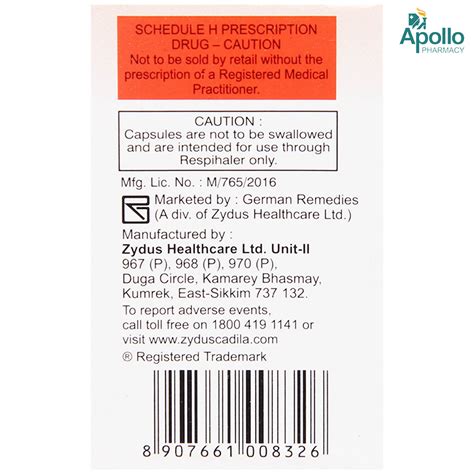 Formonide 100 Respicaps 30's Price, Uses, Side Effects, Composition ...