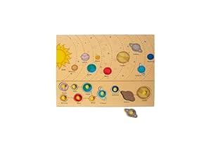 Buy LUXURY ARTS - Wooden Solar System Puzzle for Kids – Montessori ...