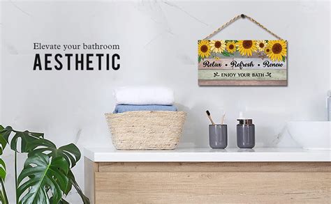 Chaka Chaundh Bathroom Wall Plaque - Set of 3 Vintage Wood Framed ...