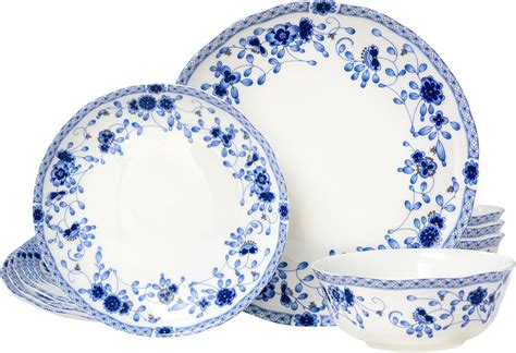 Fine Bone China Dinnerware Set, 12-Piece Blue and Nepal | Ubuy