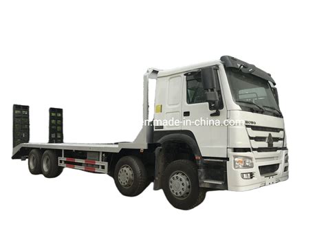 Sinotruk HOWO 8X4 Heavy Duty 9.5m 25ton Flat Bed Truck with Ladder for ...