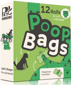 PetJoy Dog Poop Bags for Waste Refuse Cleanup Poop Scooper Bag, Roll ...