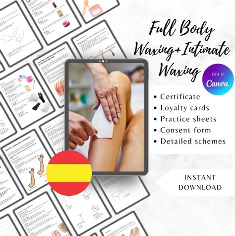 Spanish Waxing Manual | Body and Intimate Waxing Guidebook Esthetician ...