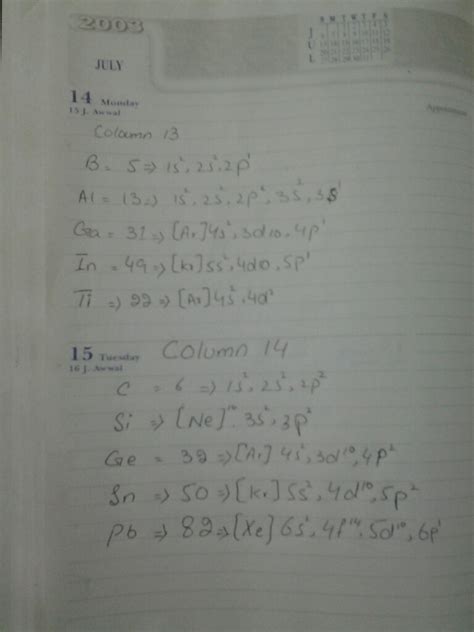 Electronic configuration of element coloumn 13 to 18s - Brainly.in