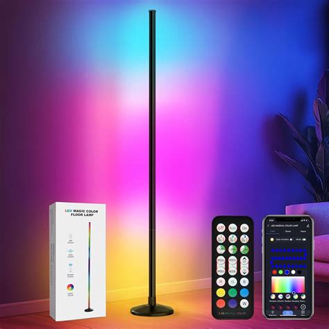 Curduzo RGB Floor Lamp, 2400 Lumen Smart RGB LED Corner Lamp with APP ...